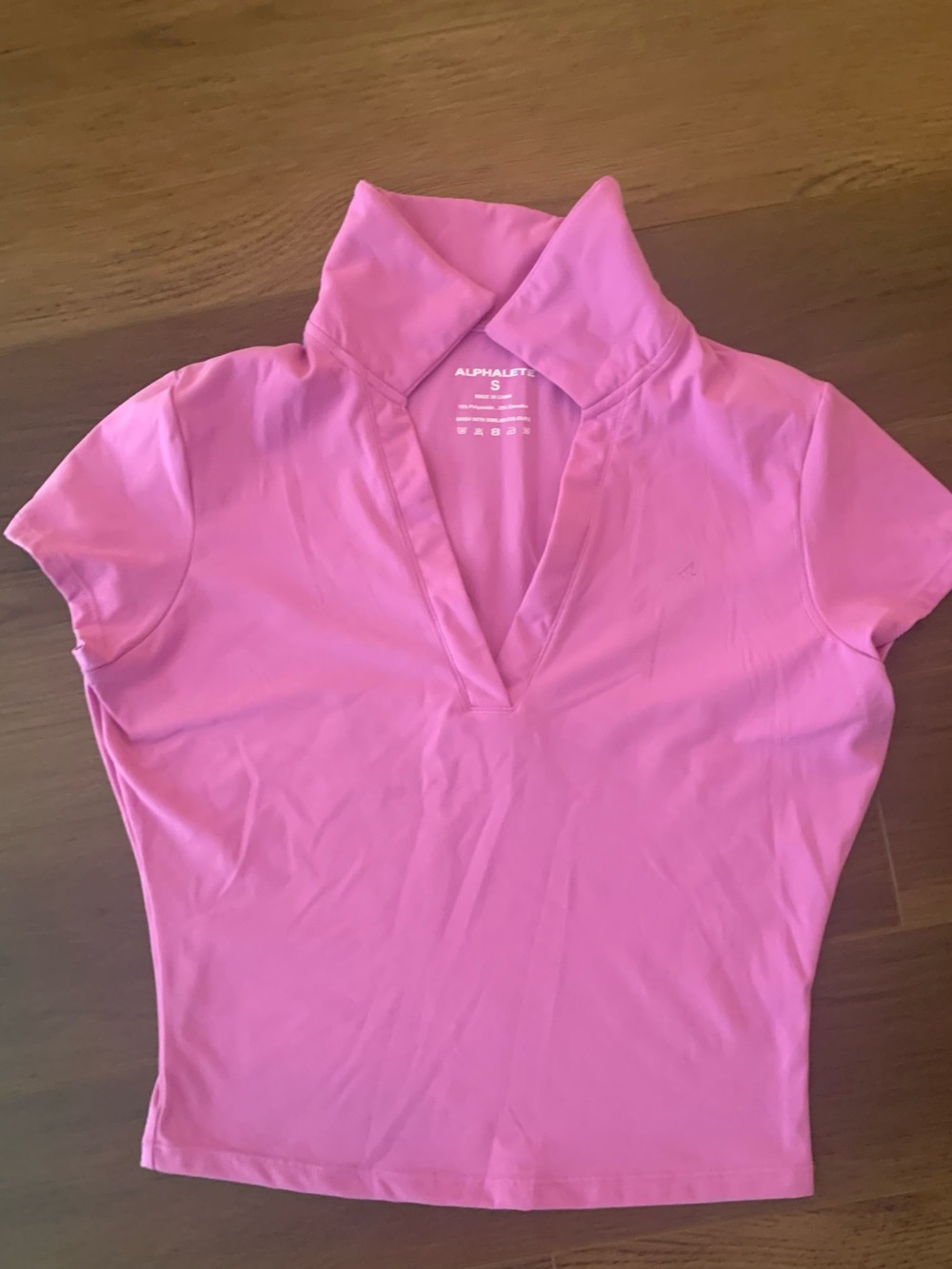 Alphalete Hot Pink Short-Sleeve V-Neck Polo